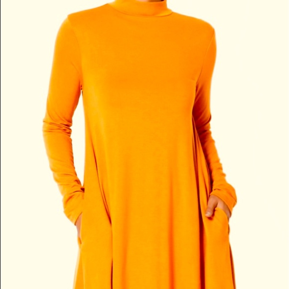Mock Neck Jersey Knit Dress